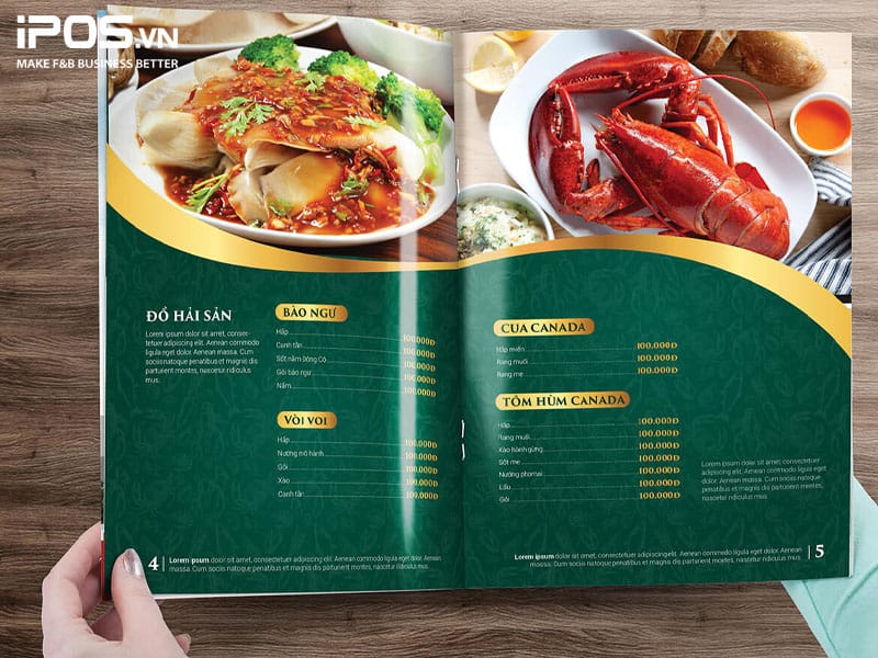 Font chữ làm nên sự sang trọng trong thiết kế menu