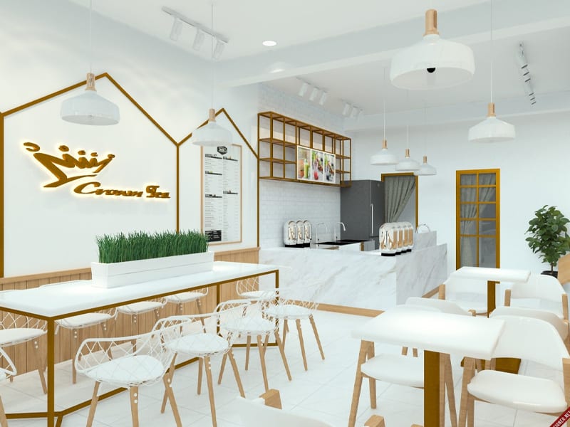 Thiết kế không gian quán trà sữa