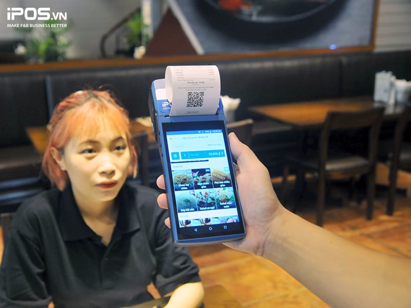 máy pos cầm tay cho xe cafe take away