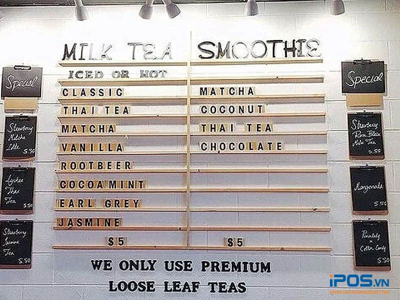 Menu lắp ráp giúp quán dễ dàng thay đổi menu