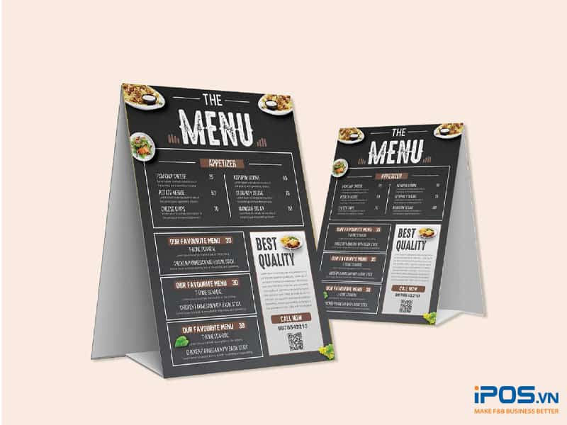 Menu để bàn là dạng thu nhỏ của menu chính