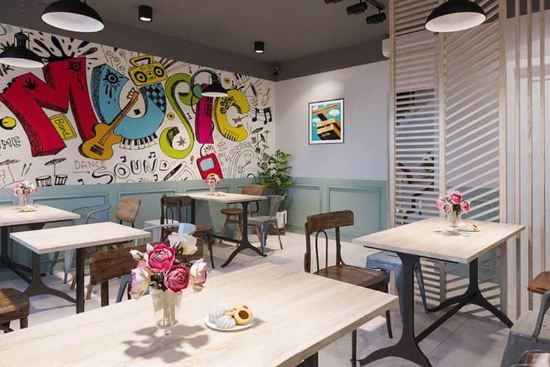 Thiết kế quán trà sữa theo phong cách hiện đại