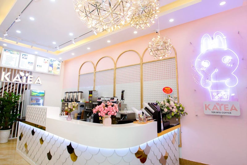 Thiết kế quán trà sữa theo phong cách hiện đại