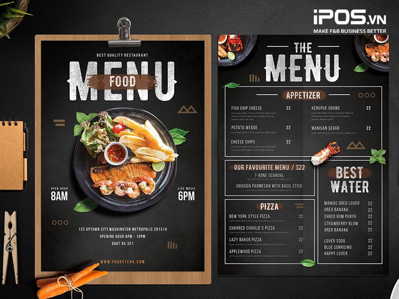 xây dựng menu mở nhà hàng