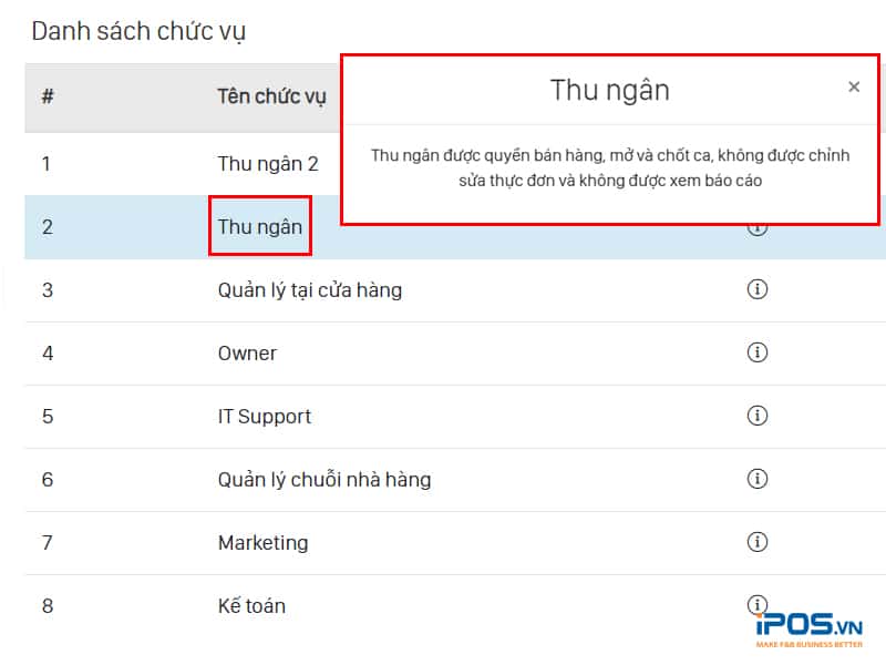 phân quyền nhân viên trên phần mềm quản lý bán hàng