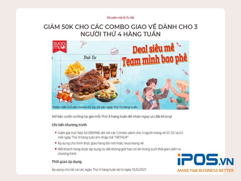 Một trong những chương trình khuyến mãi hấp dẫn của Sườn Mười để chăm sóc khách hàng 