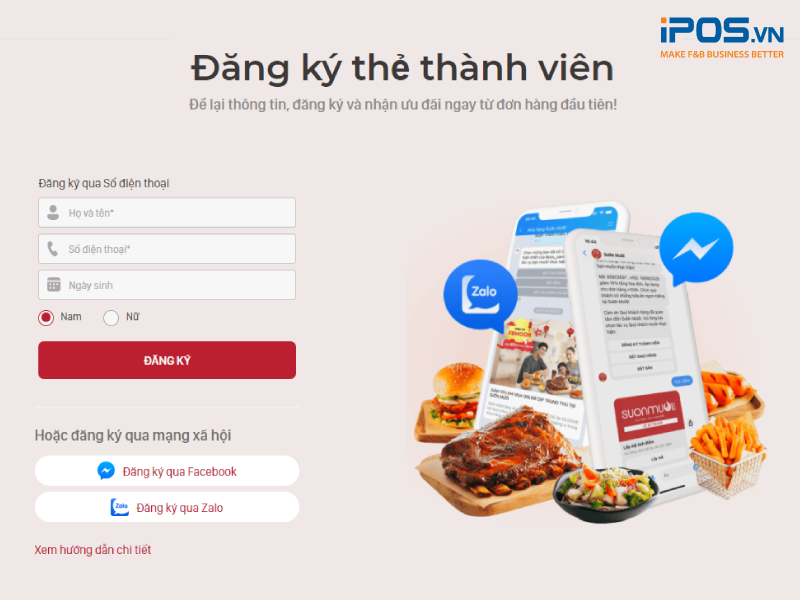 Hệ thống đăng ký thẻ thành viên online của Sườn Mười