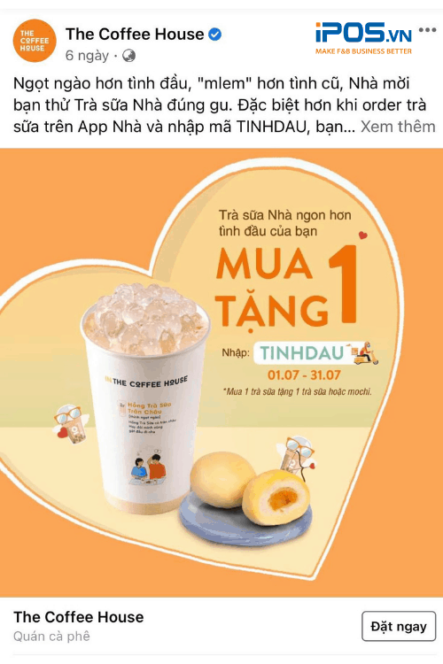 Mẫu nội dung quảng cáo Facebook cho quán cafe về chương trình khuyến mãi