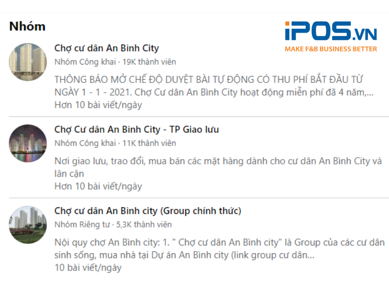 Hội nhóm khu dân cư xung quanh cũng là kênh truyền thông nhà hàng hiệu quả