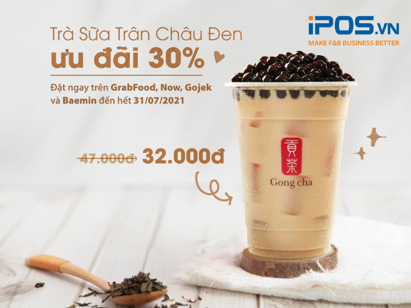 Content quảng bá chương trình khuyến mãi của thương hiệu Gongcha 