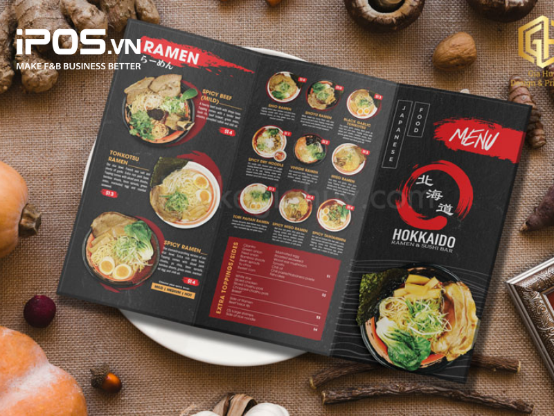 Hãy cân nhắc các yếu tố danh sách món, giá cả, hình ảnh,... khi thiết kế menu nhà hàng 