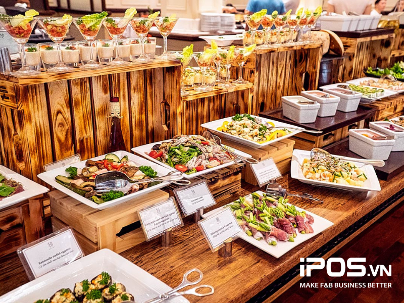 Buffet brunch phục vụ menu rất nhiều món khác nhau