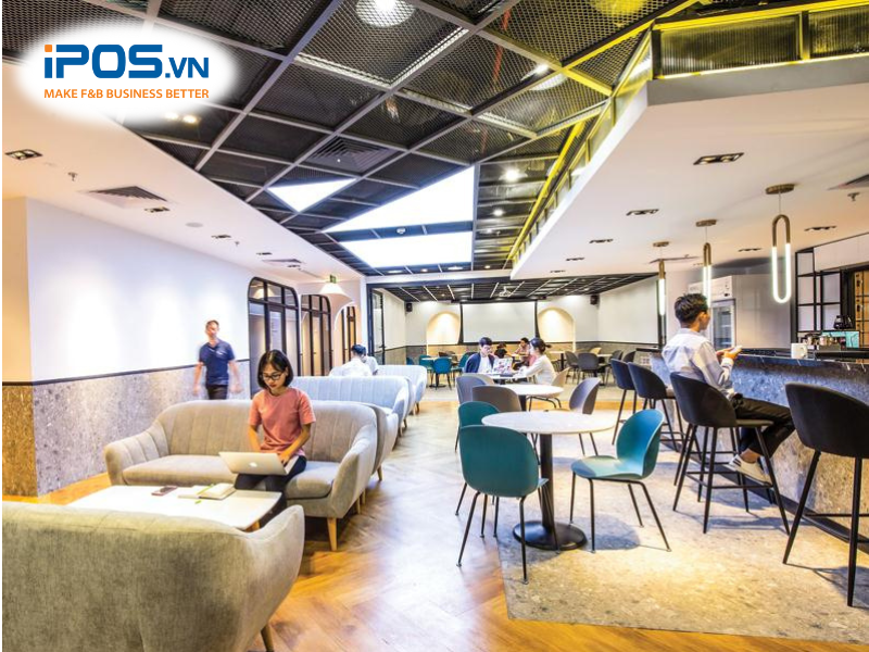 Co-working space cafe mang đến không gian mở thoáng đãng