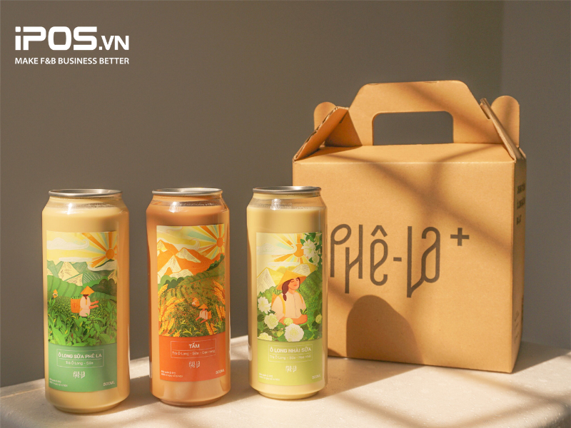 Sản phẩm trà sữa đóng lon của Phê La có bao bì rất chỉn chu và ấn tượng