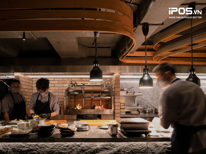 mô hình nhà hàng lớn, nhiều tầng