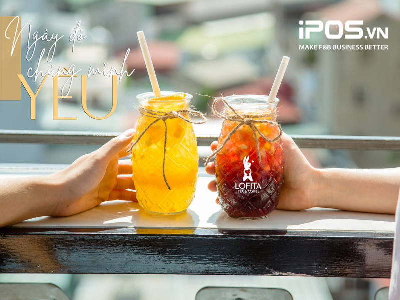 Những ly trà hoa quả mát lạnh cũng là điểm nhấn đồ uống tại Lofita