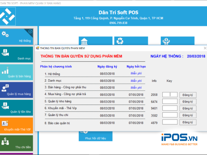 phần mềm quản lý nhà hàng miễn phí