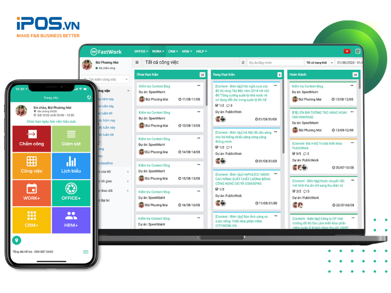 giải pháp chấm công quán cafe