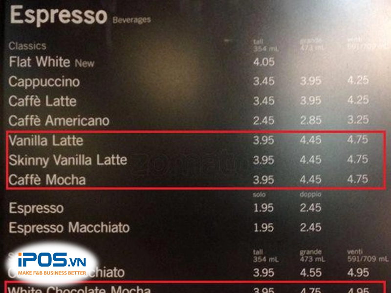 Cách xây dựng thực đơn “đắt khách” như Starbucks, Highlands và Mixue