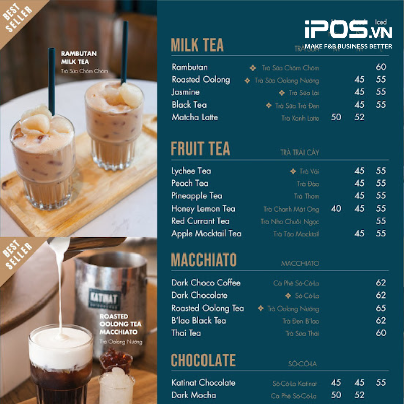 Tham khảo bảng giá menu Katinat Saigon Kafe