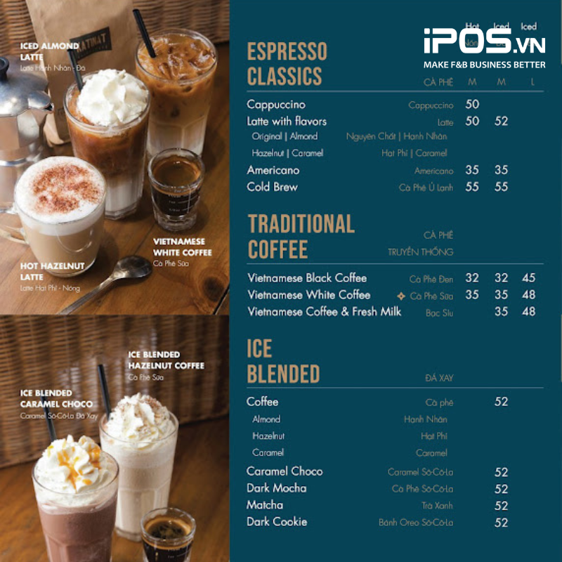 Tham khảo bảng giá menu Katinat Saigon Kafe