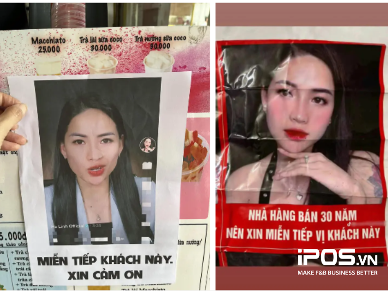Một số nhà hàng còn dán ảnh “miễn tiếp” những “chiến thần review” trên TikTok