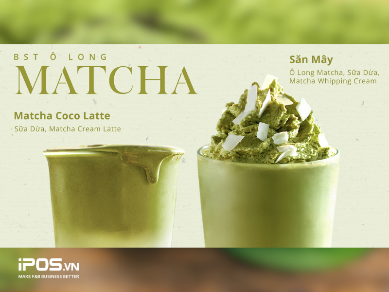 bst ô long matcha cùng phê la săn mây