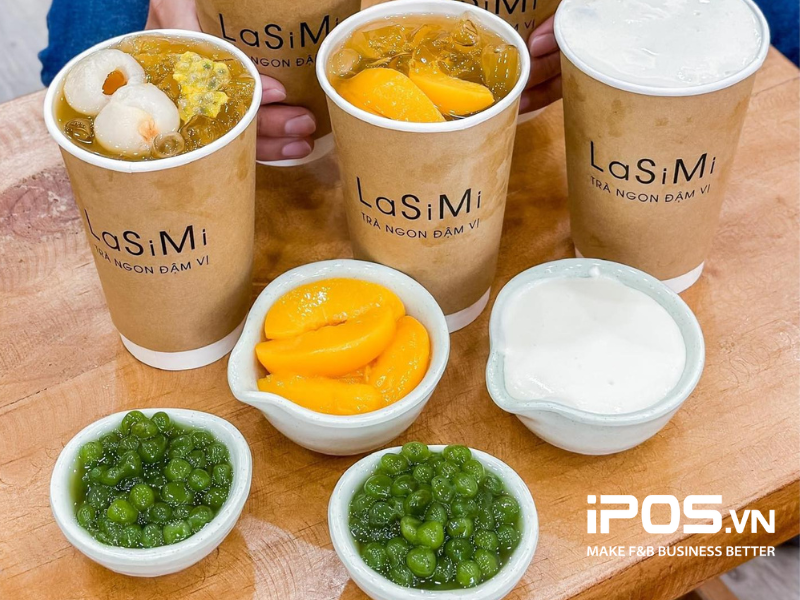 Topping trân chân trà và kem phô mai rất hấp dẫn khi thưởng thức cùng trà sữa LaSiMi 