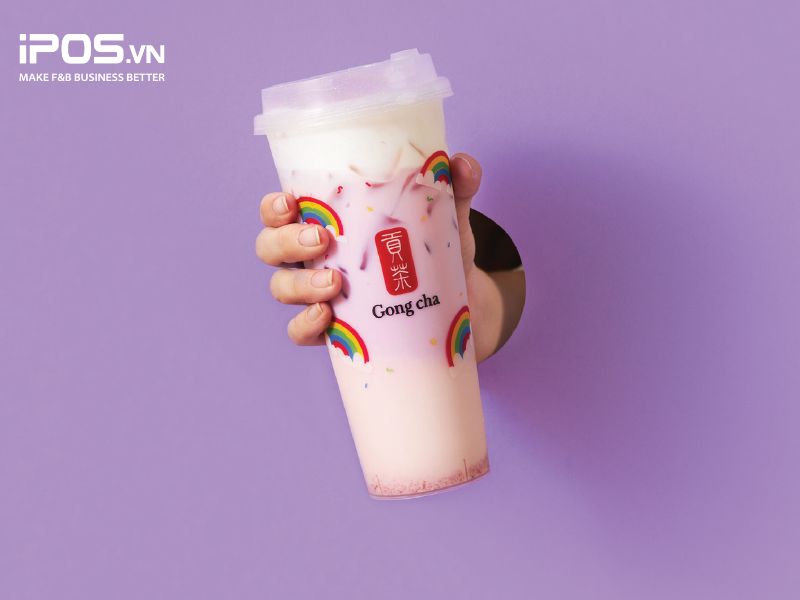 Review series đồ uống cầu vồng Gong Cha: Cotton Candy Milk Tea ngọt ngào như kẹo bông.