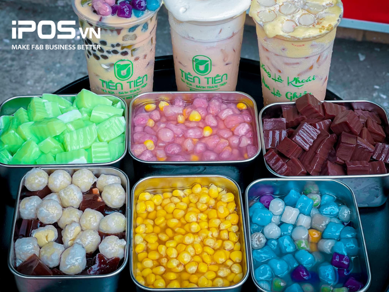 Trân châu thủy tinh là topping không thể thiếu trong buffet trà sữa 