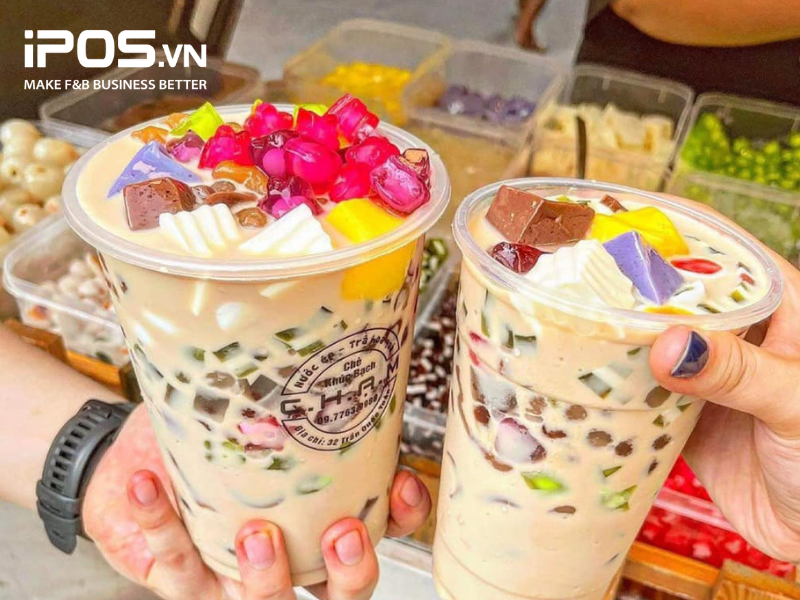 Thạch củ năng sựt sựt trong ly trà sữa ú ụ topping  