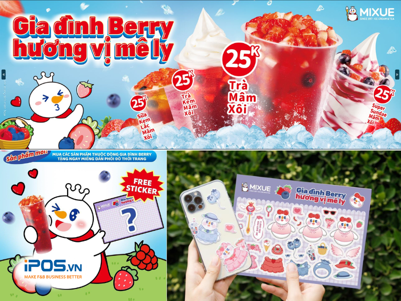 trà mâm xôi mixue