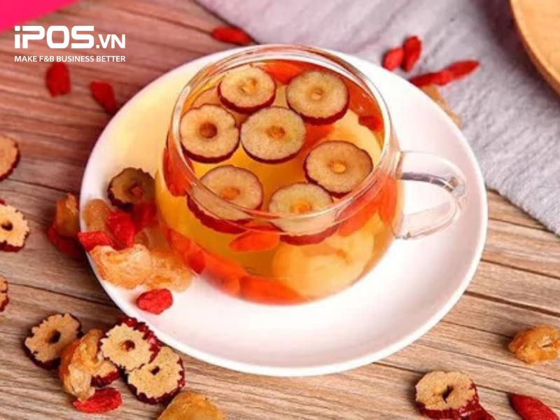  Đồ uống nóng cho menu mùa đông quán cafe: Trà Hồng Đào Táo Nhãn Lồng