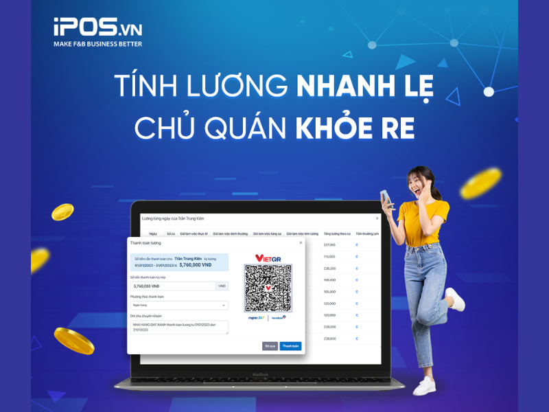Phần mềm quản lý nhân sự iPOS HRM sở hữu tính năng tính lương tự động 
