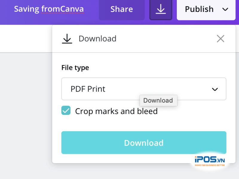 thiết kế menu bằng Canva