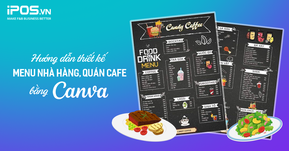 thiết kế menu bằng Canva