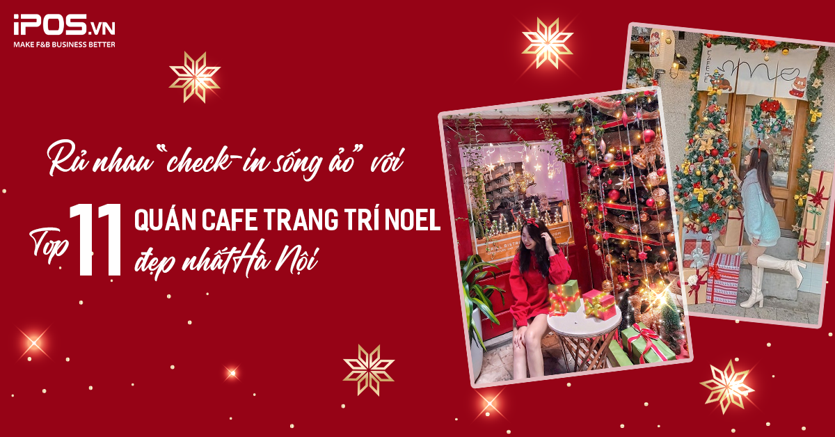 quán cafe trang trí Noel
