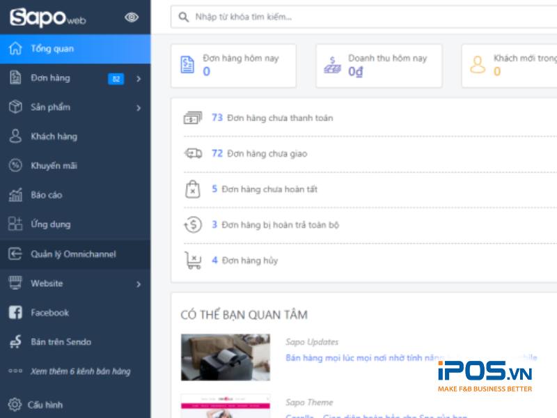 Tính năng của phần mềm Sapo FnB tương đối đơn giản