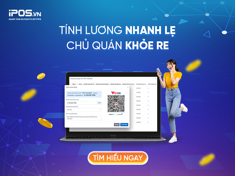 Phần mềm quản lý nhân sự iPOS HRM giúp chủ quán tự động hóa công việc tính lương cho nhân viên