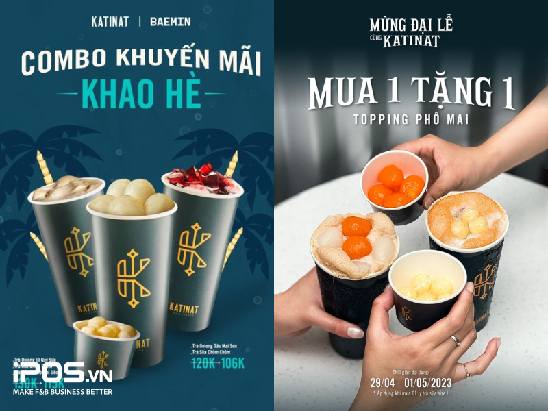Katinat Saigon Kafe thường có nhiều combo thức uống khác nhau để kích cầu