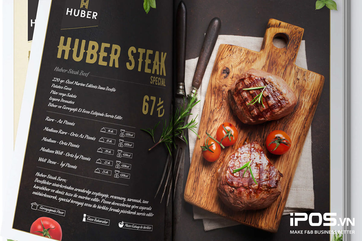 Signature menu cần được thiết kế rõ ràng, có tính thẩm mỹ và làm nổi bật các món ăn